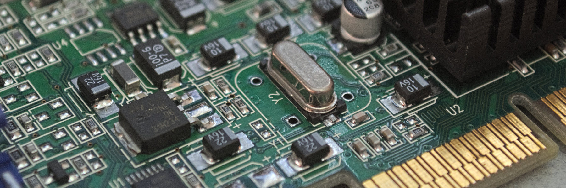 Close up of a computer graphics card